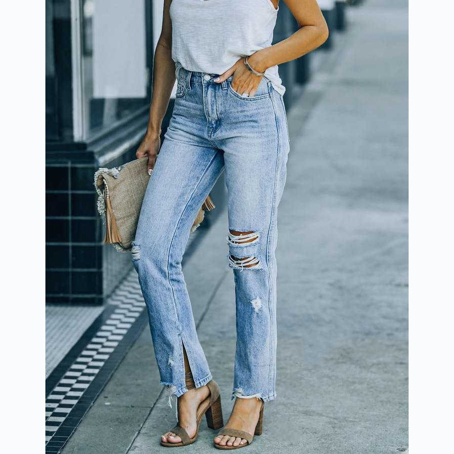 Leisure Fashion Street Washed Jeans