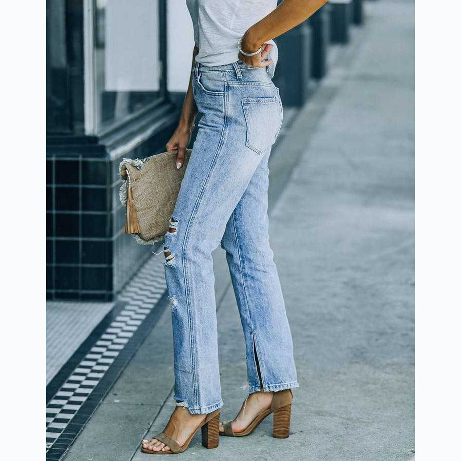 Leisure Fashion Street Washed Jeans