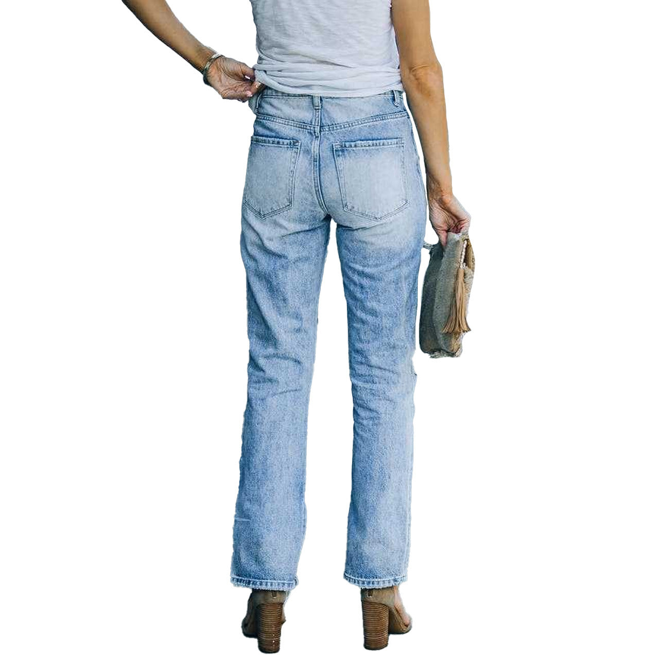 Leisure Fashion Street Washed Jeans