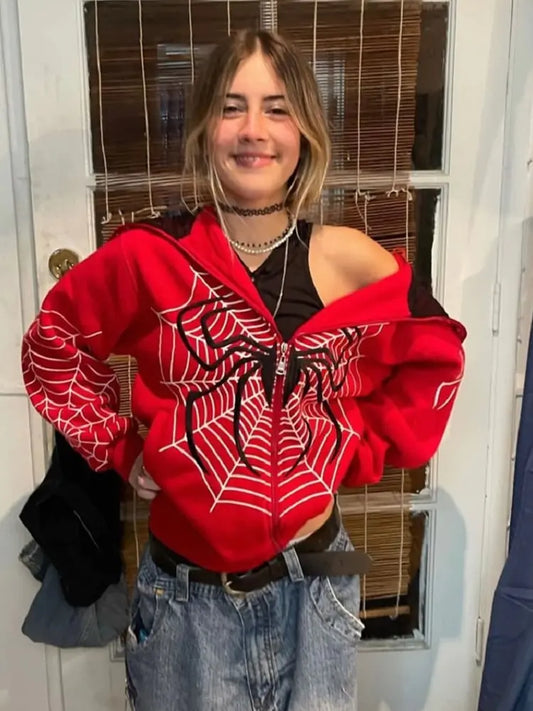 Streetwear Hoodie Spider Web