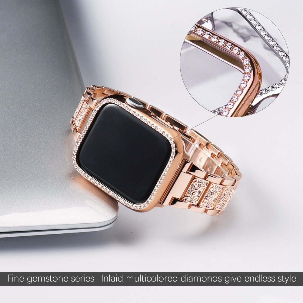 Band + Case Metal Strap For Apple Watches - Fashionista Finesse