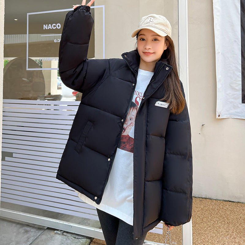 Cotton-padded Down Short Loose Thick Puffer Jacket Coat Women - Fashionista Finesse