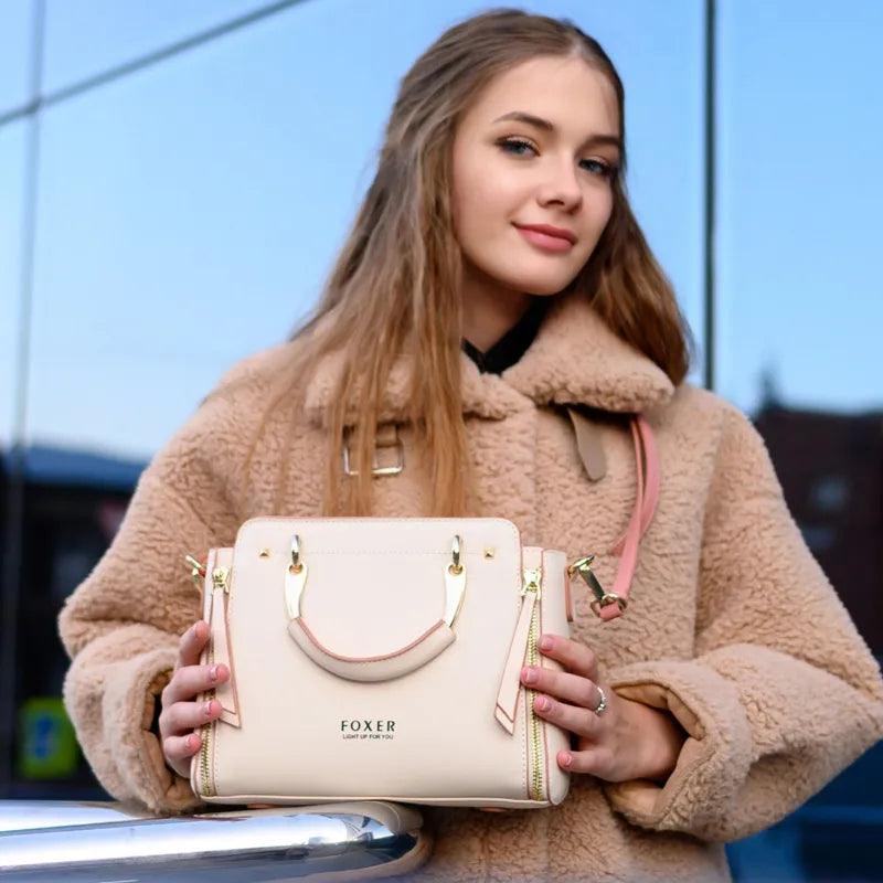 FOXER Split Leather Handbag For Women - Fashionista Finesse