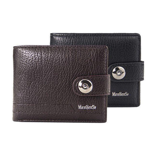 Men's Retro Woven Pattern Leather Wallet - Fashionista Finesse