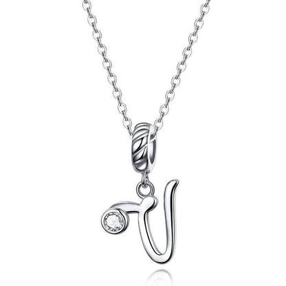 Silver Letter A to Z Pendant Necklace - Fashionista Finesse