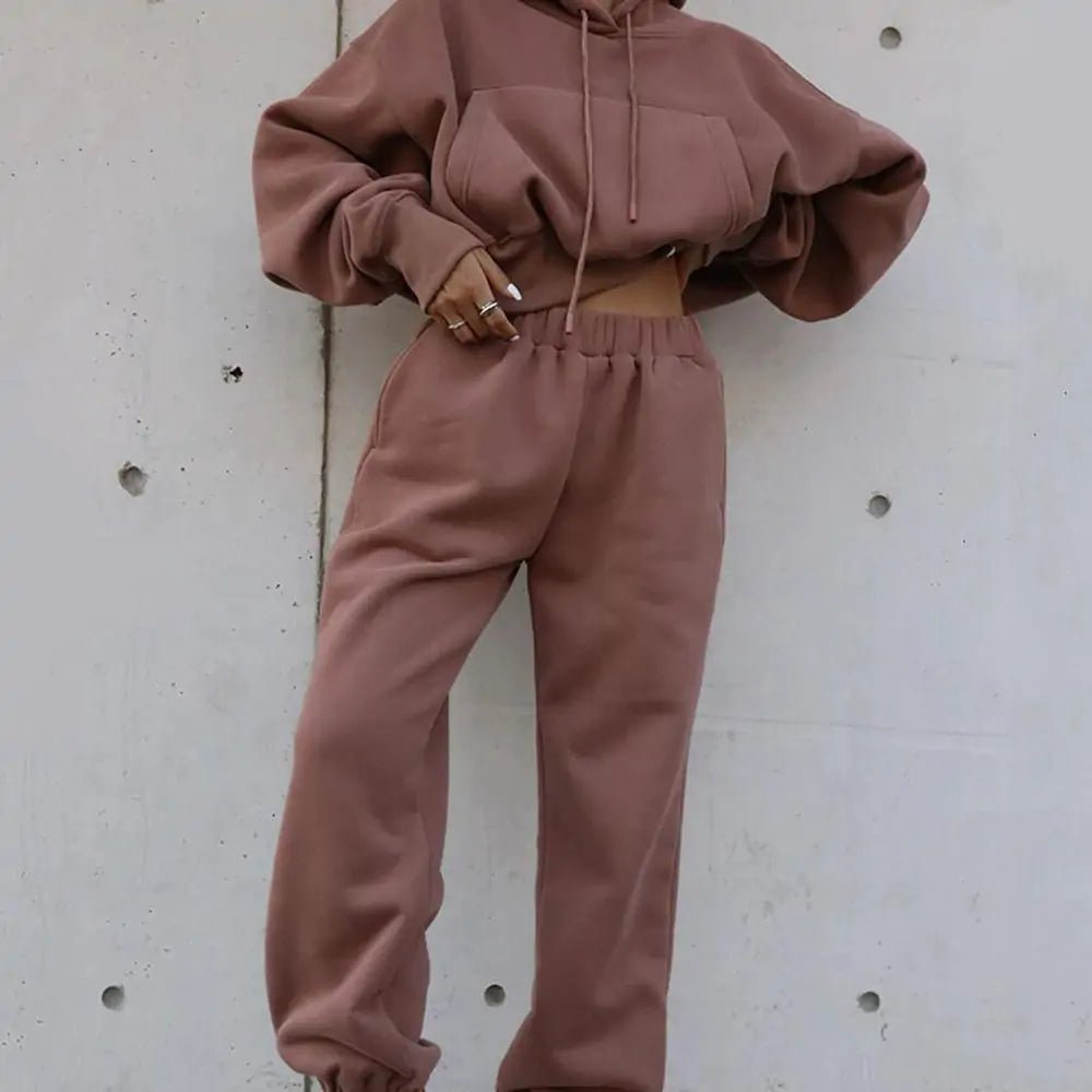 Women Warm Hoodie and Pants Set - Fashionista Finesse