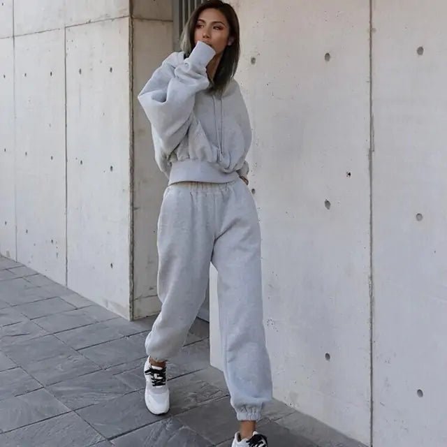 Women Warm Hoodie and Pants Set - Fashionista Finesse