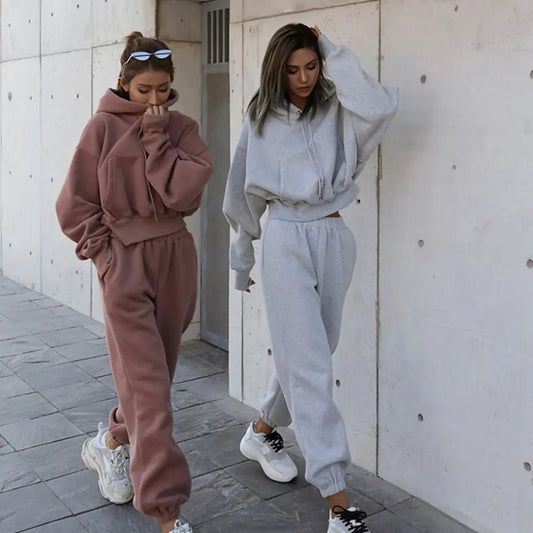 Women Warm Hoodie and Pants Set - Fashionista Finesse