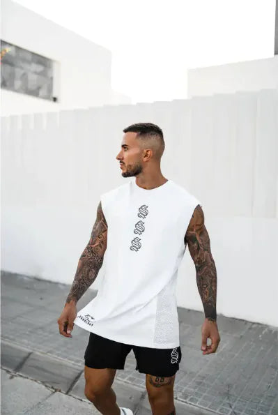 Stitching Men's Versatile Sleeveless I-shaped Vest