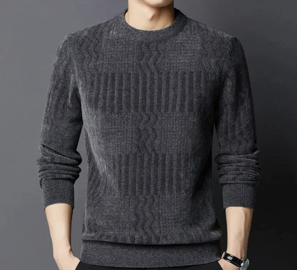 Crew Neck Casual Jacquard Sweater