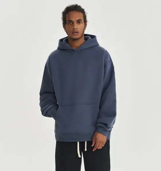 Solid Color Loose Trendy Hoodies for Men