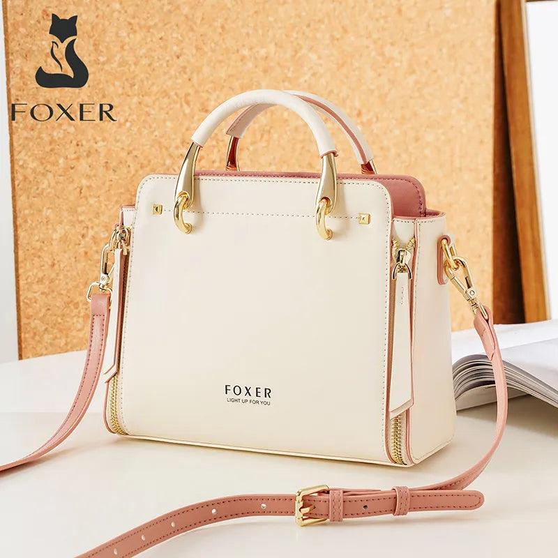 FOXER Split Leather Handbag For Women - Fashionista Finesse