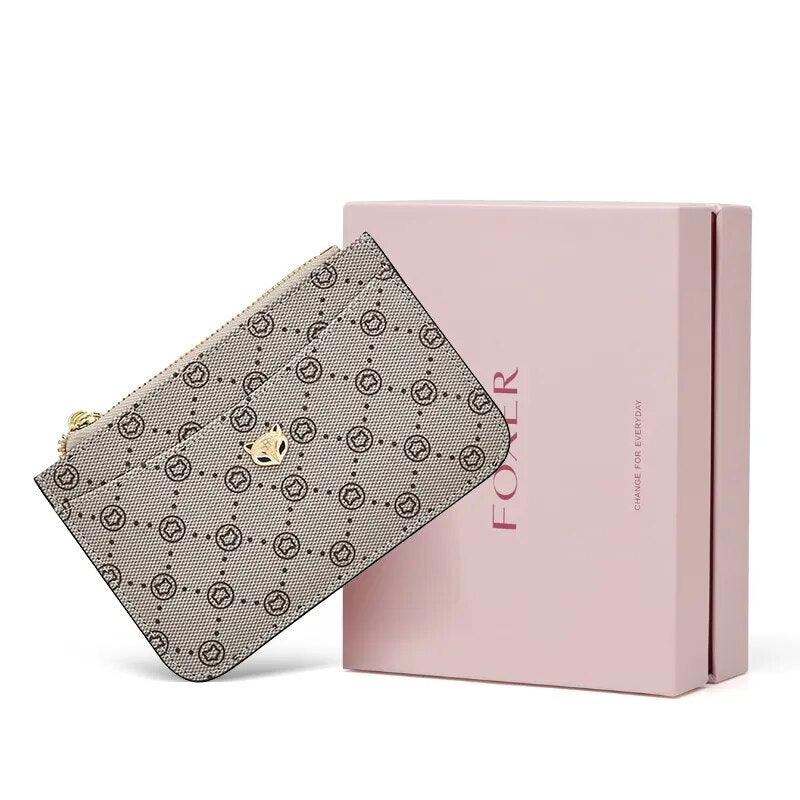 FOXER Women's Wallet Embossing Mini Card Holder Wallet - Fashionista Finesse