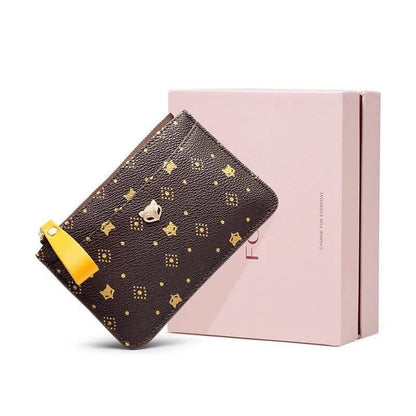 FOXER Women's Wallet Embossing Mini Card Holder Wallet - Fashionista Finesse