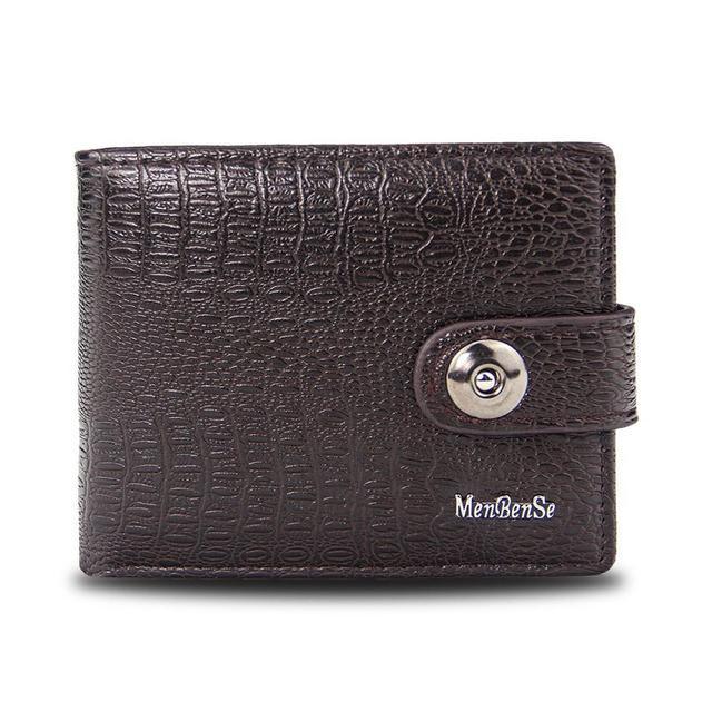 Men's Retro Woven Pattern Leather Wallet - Fashionista Finesse