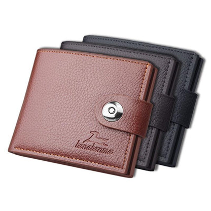 Men's Retro Woven Pattern Leather Wallet - Fashionista Finesse