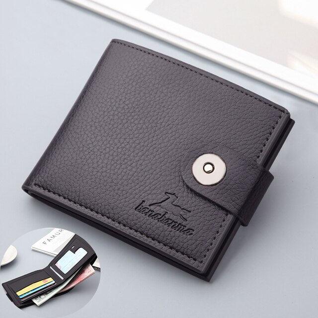 Men's Retro Woven Pattern Leather Wallet - Fashionista Finesse