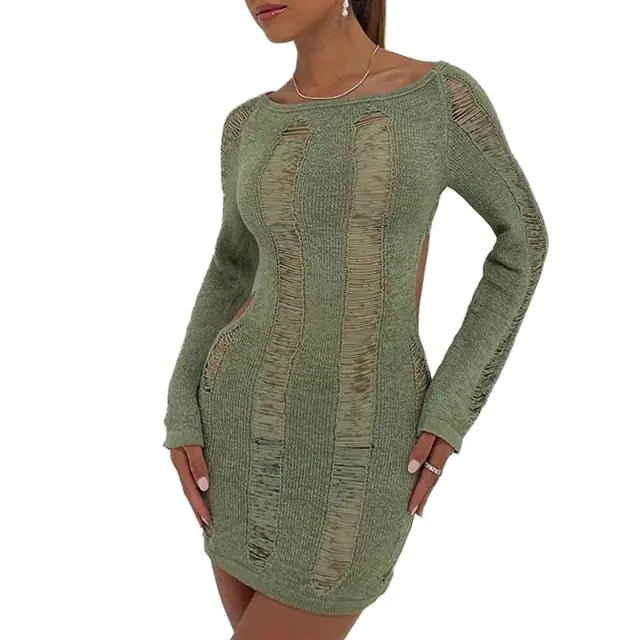 Puloru Knitted Short Dress - Fashionista Finesse