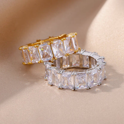 Rectangle Zircon Rings - Fashionista Finesse