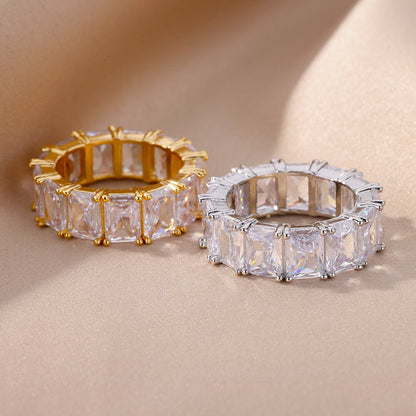 Rectangle Zircon Rings - Fashionista Finesse