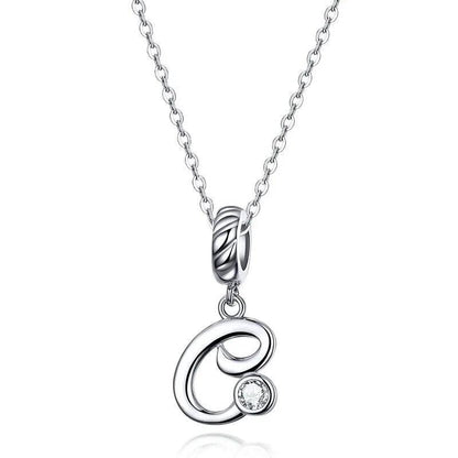 Silver Letter A to Z Pendant Necklace - Fashionista Finesse