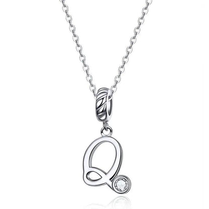 Silver Letter A to Z Pendant Necklace - Fashionista Finesse