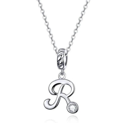 Silver Letter A to Z Pendant Necklace - Fashionista Finesse