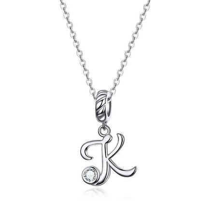 Silver Letter A to Z Pendant Necklace - Fashionista Finesse