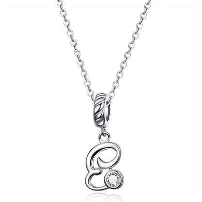 Silver Letter A to Z Pendant Necklace - Fashionista Finesse