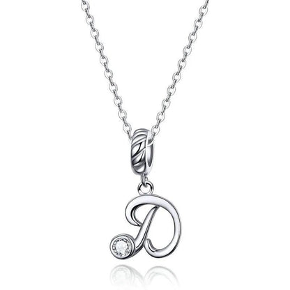 Silver Letter A to Z Pendant Necklace - Fashionista Finesse