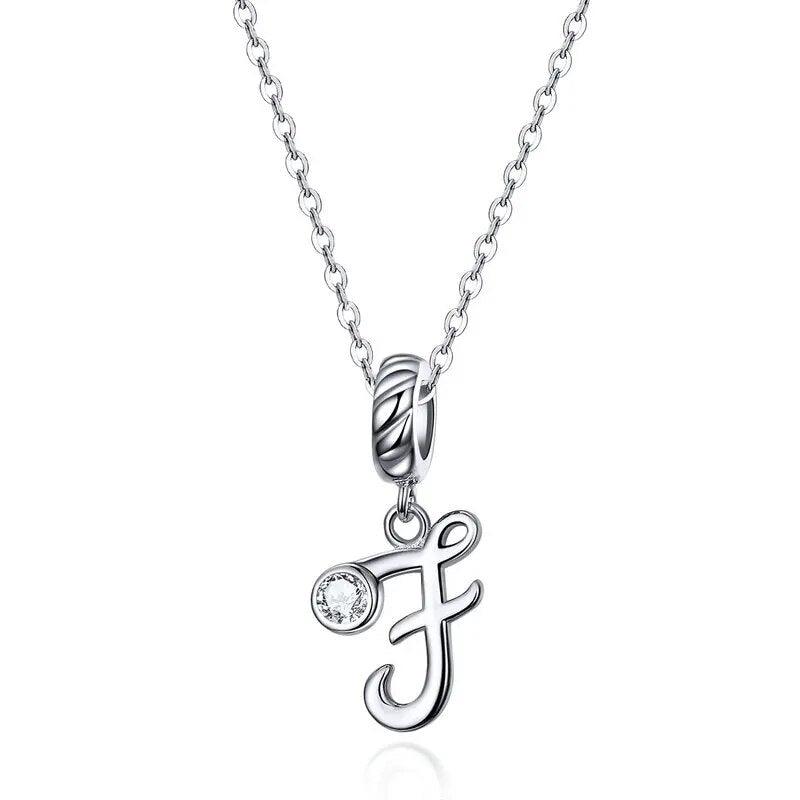 Silver Letter A to Z Pendant Necklace - Fashionista Finesse