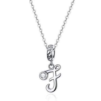 Silver Letter A to Z Pendant Necklace - Fashionista Finesse