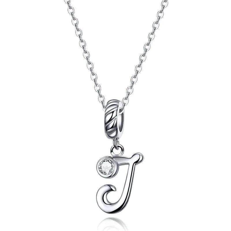 Silver Letter A to Z Pendant Necklace - Fashionista Finesse