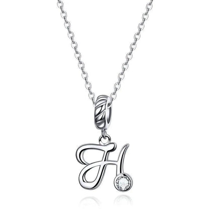 Silver Letter A to Z Pendant Necklace - Fashionista Finesse