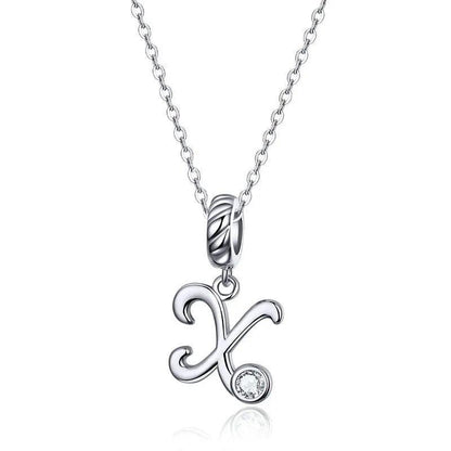 Silver Letter A to Z Pendant Necklace - Fashionista Finesse