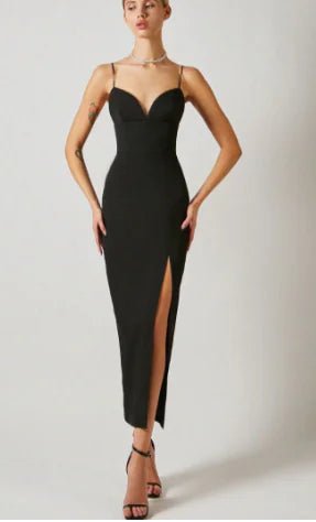 Sleeveless Mermaid Front With Slit Dress - Fashionista Finesse