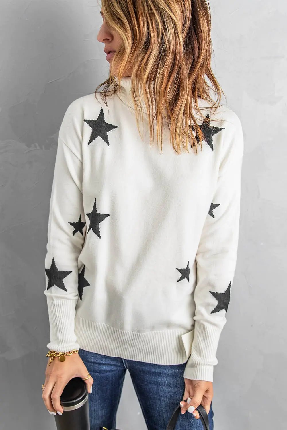 Star Print Sweater - Fashionista Finesse