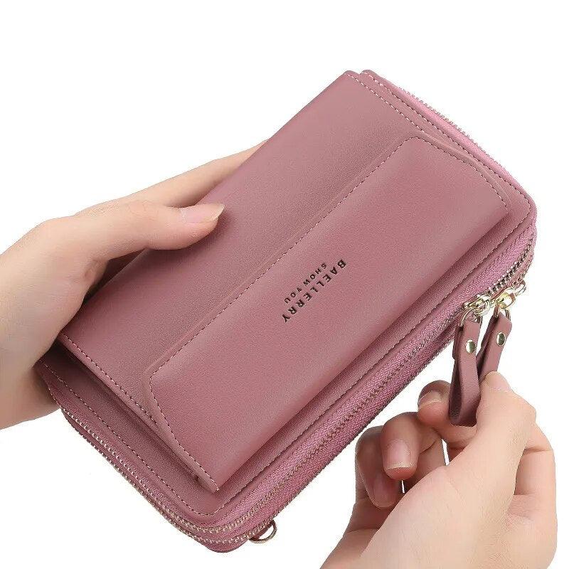 Women's Leather Double Layer Shoulder Bag - Fashionista Finesse