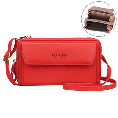 Women's Leather Double Layer Shoulder Bag - Fashionista Finesse