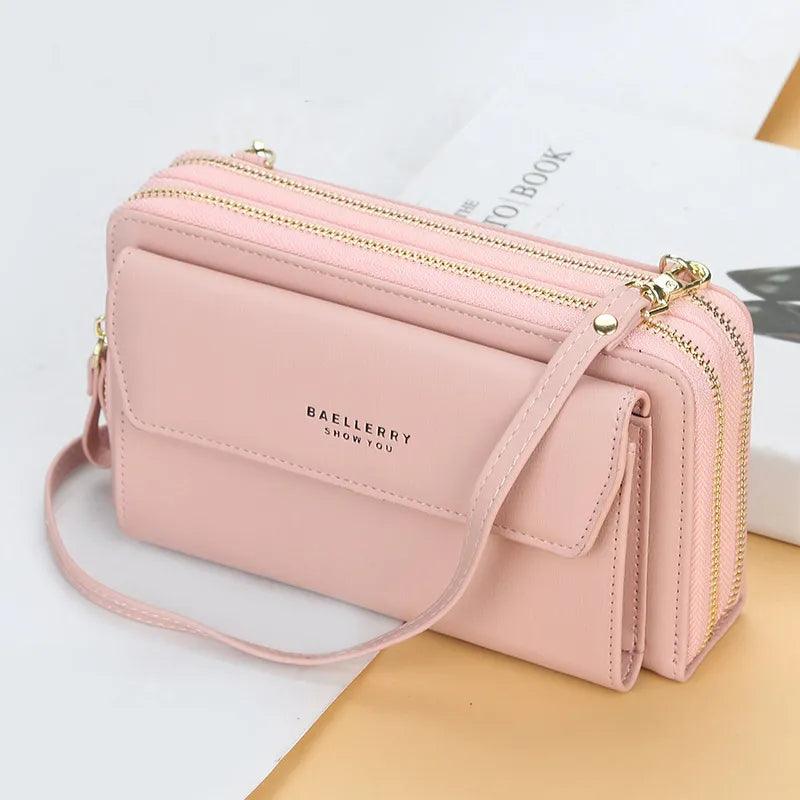 Women's Leather Double Layer Shoulder Bag - Fashionista Finesse